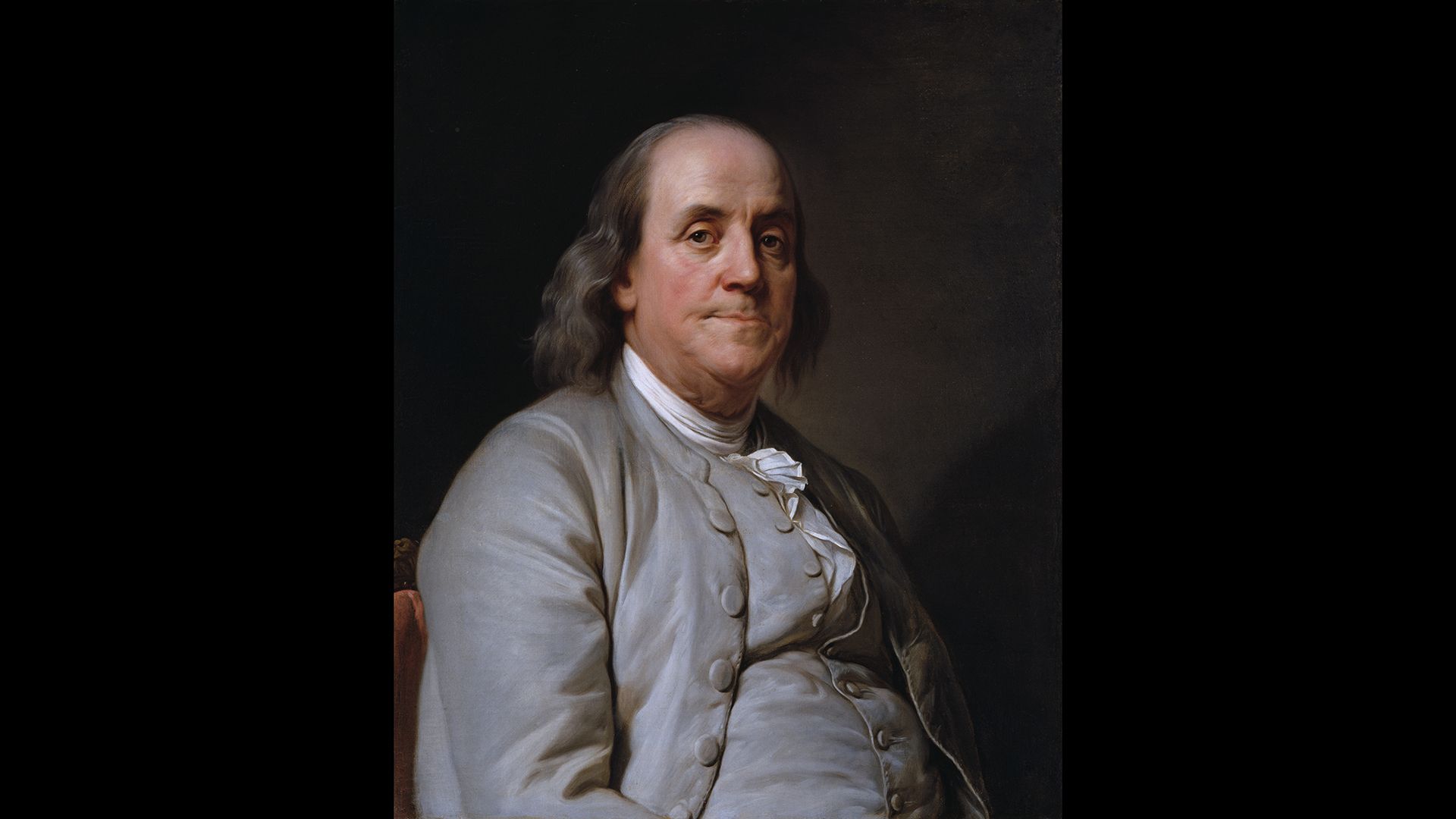 Portrait-style illustration of Benjamin Franklin