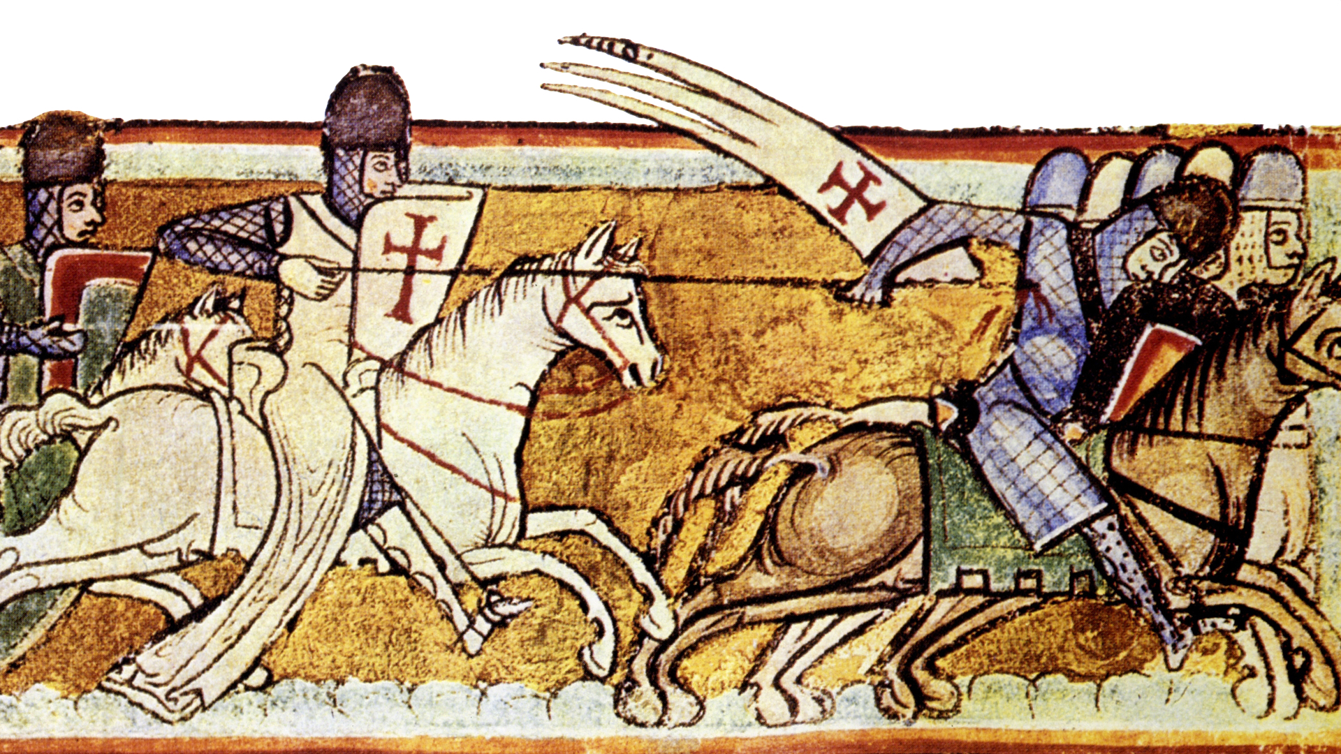 A medieval knight illustration representing the Knights Templar