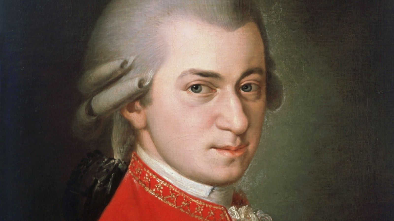 Portrait-style illustration of an 18th century composer at a piano