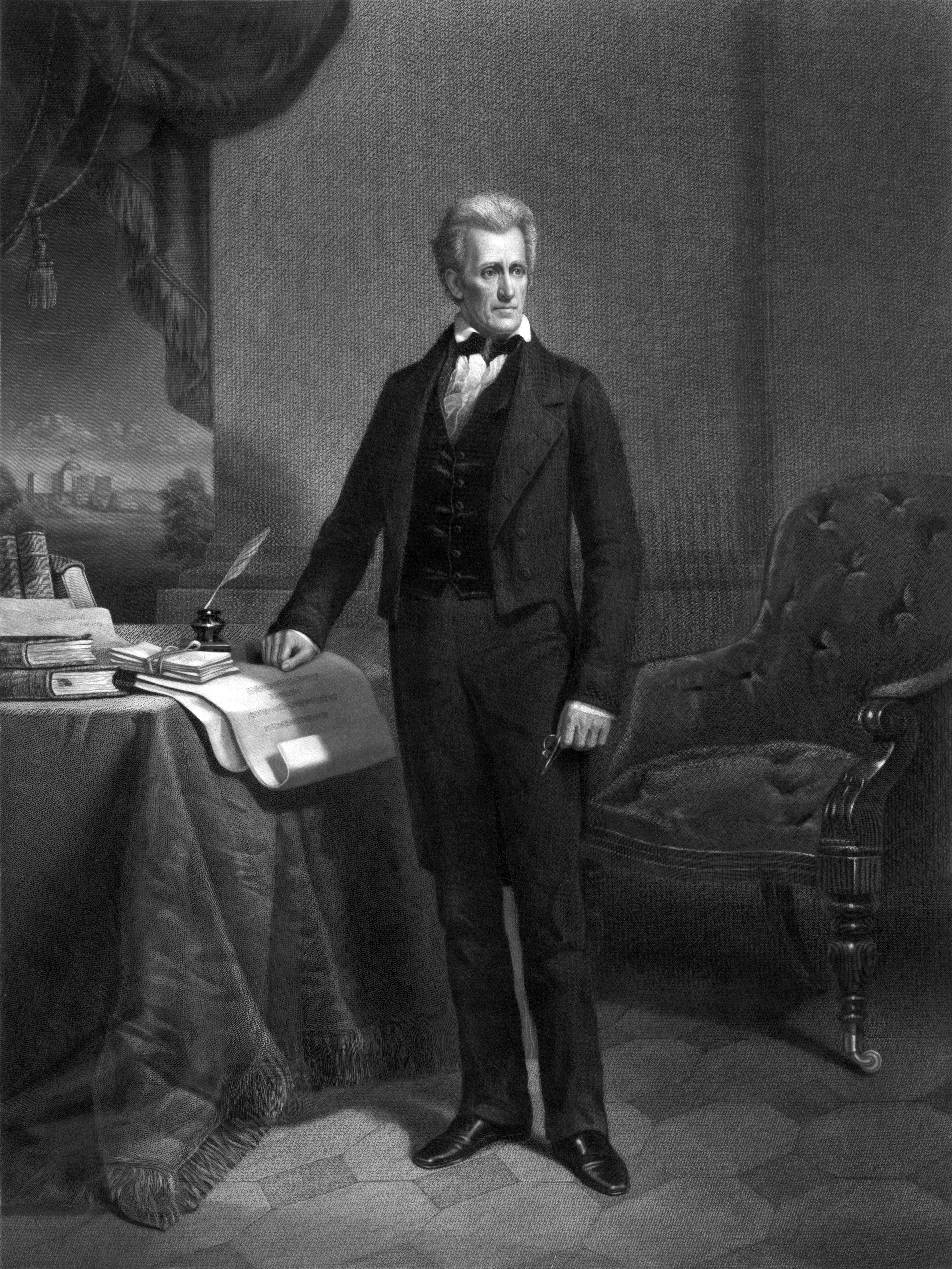 Portrait of Andrew Jackson, a famous Freemason — Harmony Lodge No. 1, Tennessee