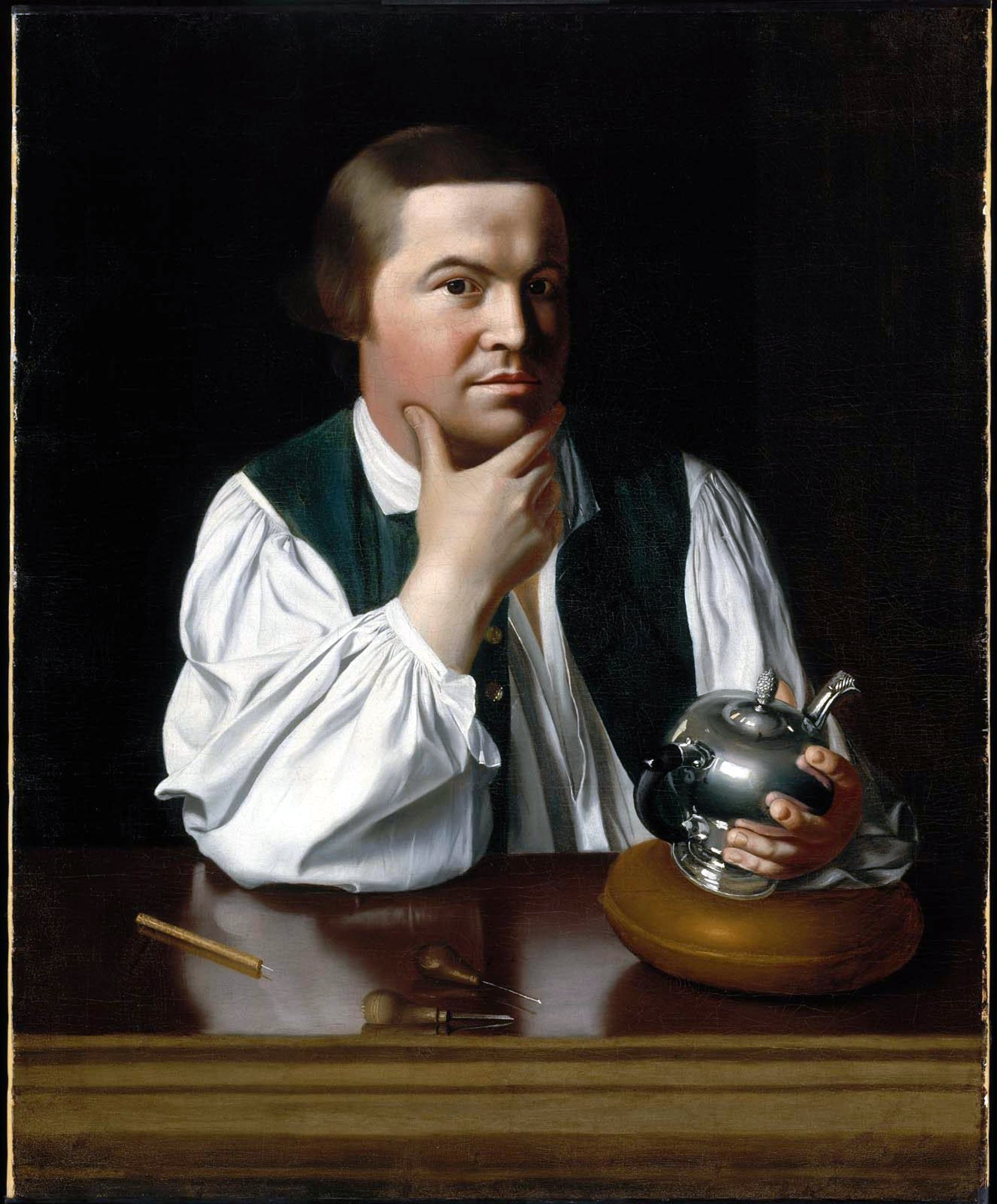 Portrait of Paul Revere, a famous Freemason — St. Andrew's Lodge, Boston