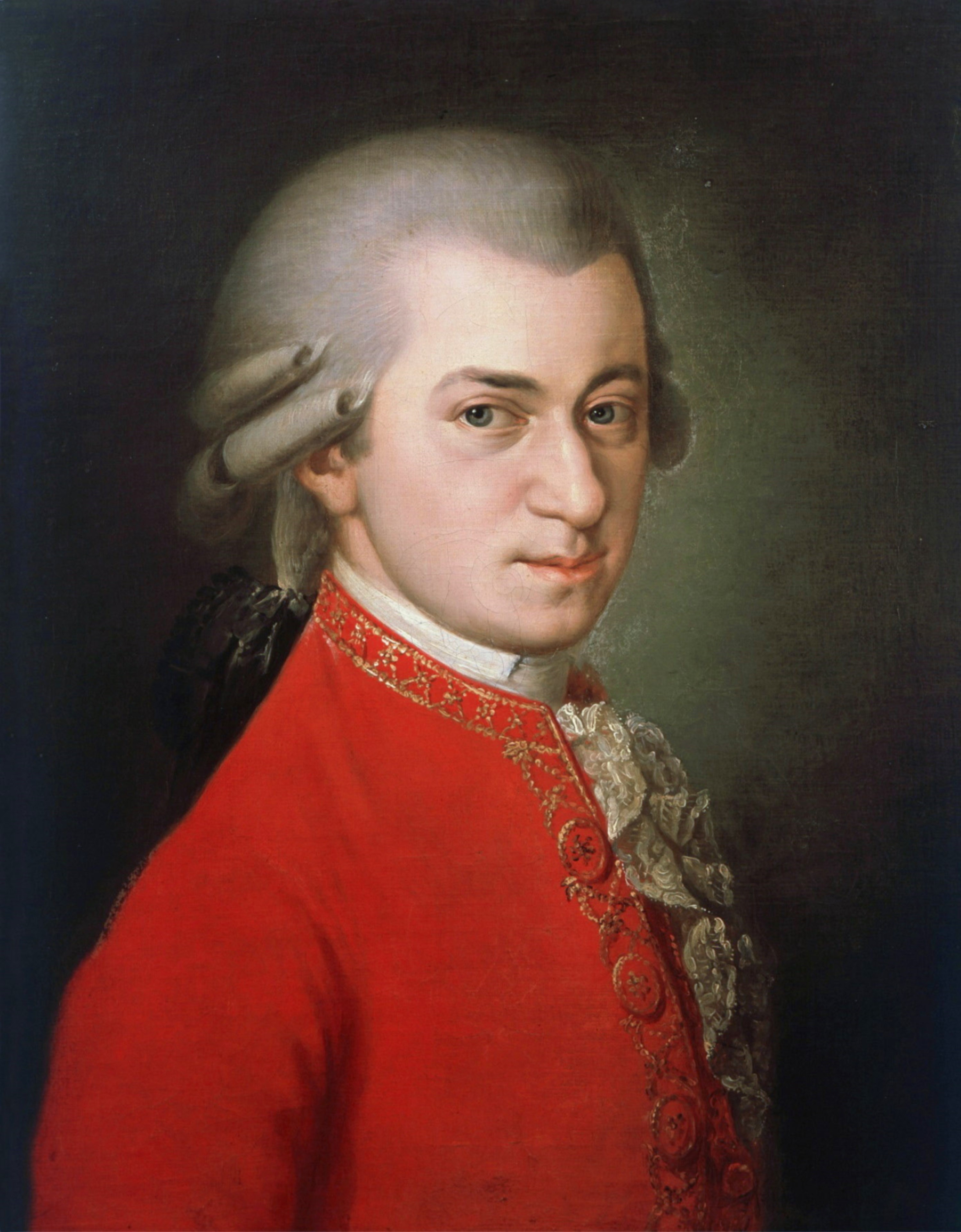 Portrait of Wolfgang Amadeus Mozart, a famous Freemason — Zur Wohltätigkeit, Vienna