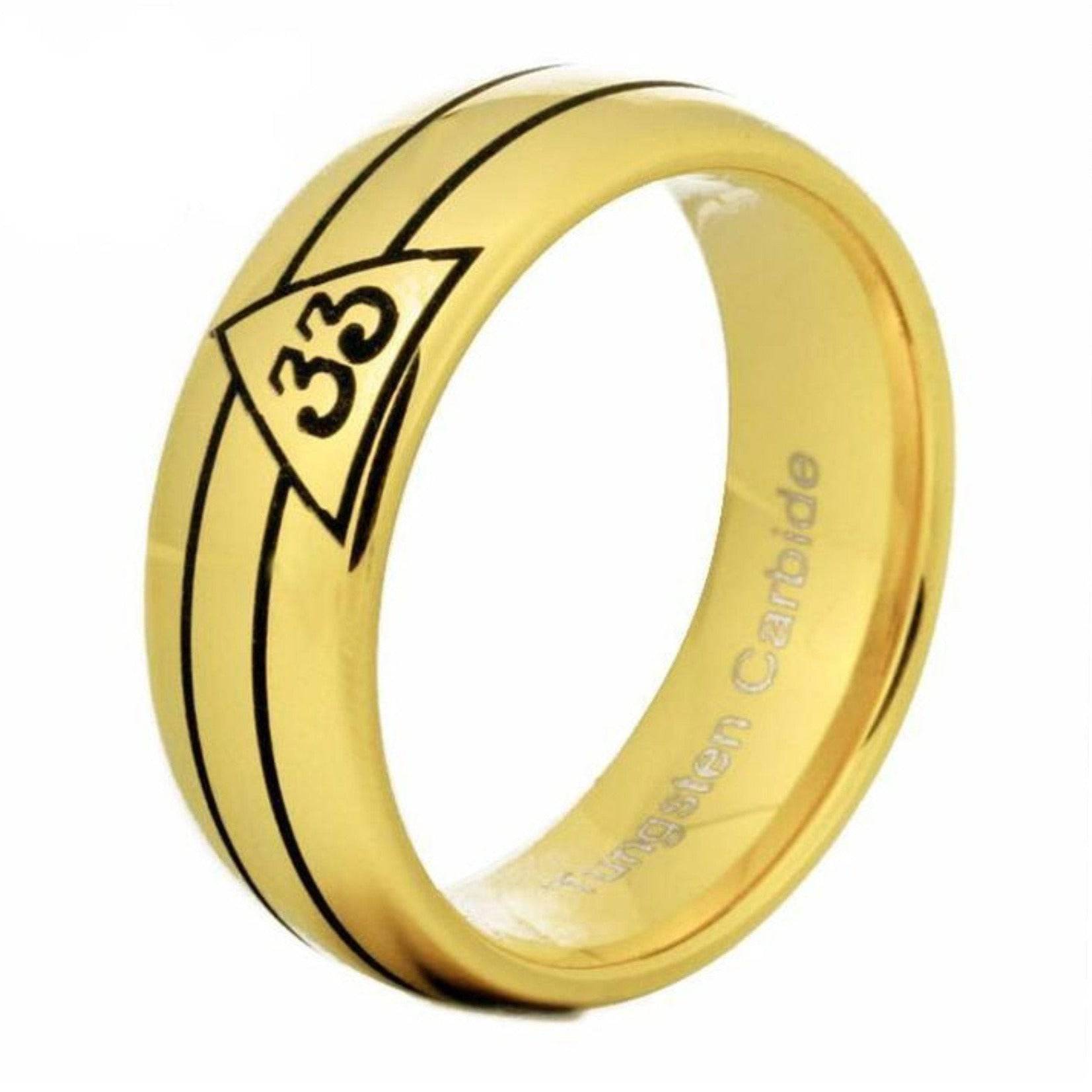 33rd Degree Scottish Rite Ring — Gold Tungsten