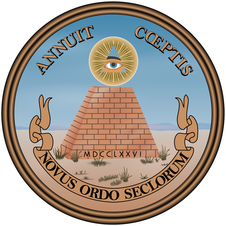 The Eye of Providence within a radiant triangle as shown on the reverse of the US Great Seal