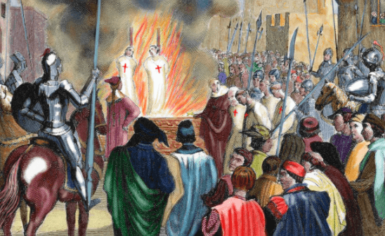 knights templar burning at the stake